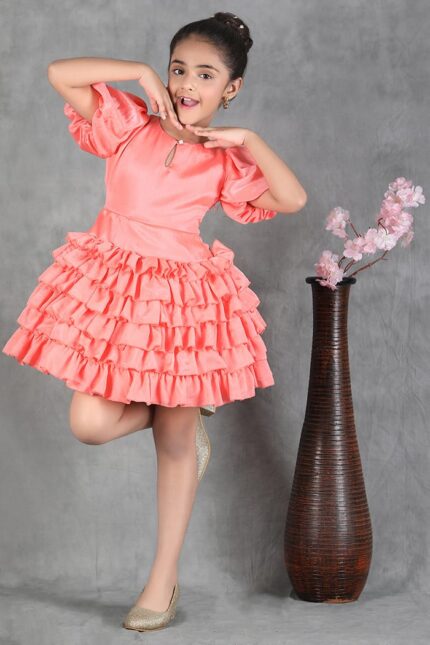 Ruffle Fantasy Coral Dress